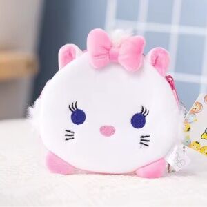 Disney Marie Plush Coin Purse Zipper Change Purse Mini Wallet NWT​
